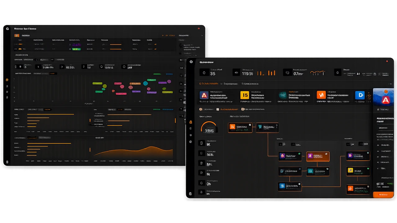 Manager Dashboard e dashboard do aluno na plataforma CyCube — métricas de progresso, trilha de aprendizado e módulos em andamento